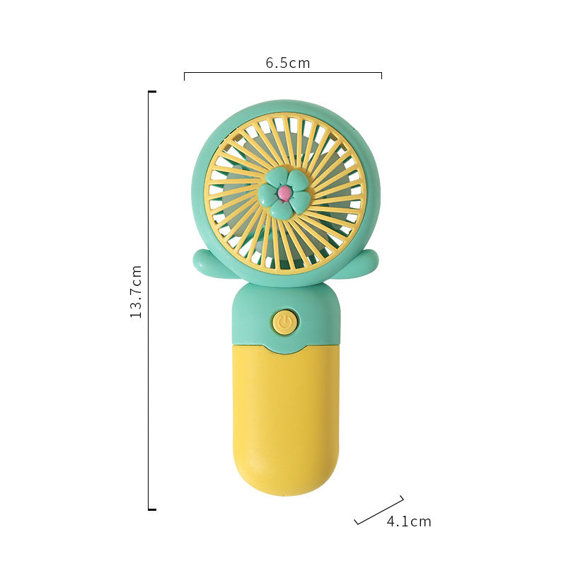 Unisex Portable Hand Fan with Cheerful Flower Design Kalsten