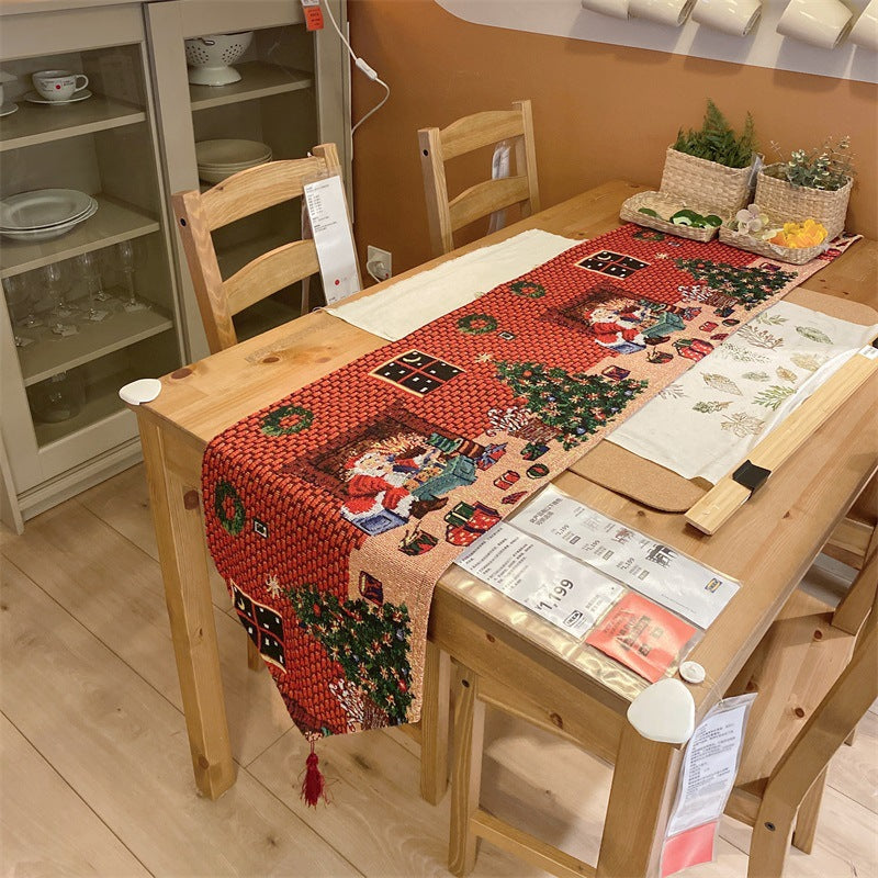 Festive Holiday Tapestry Table Runner