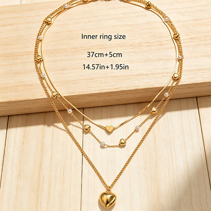 Heart-Shaped Layered Necklace Kalsten