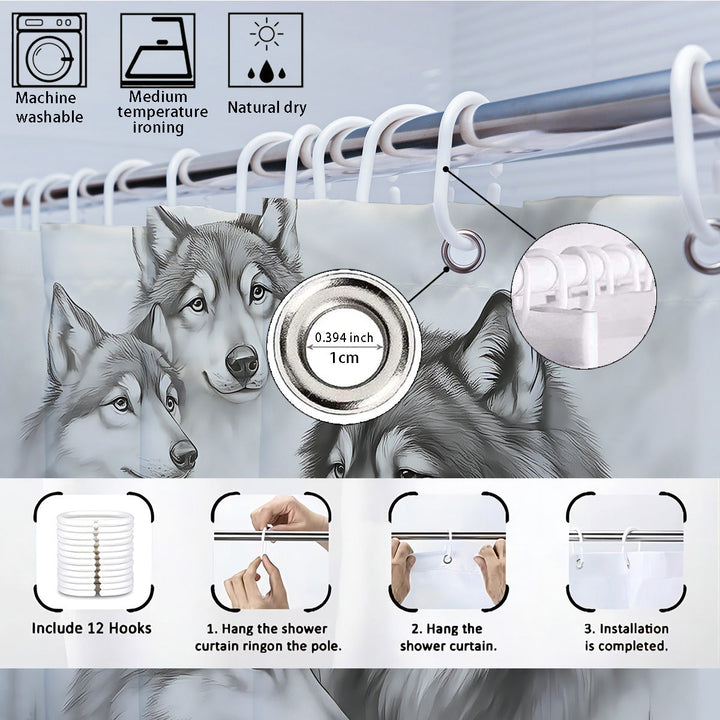 High-Definition Wolf-Themed Bathroom Décor Set Kalsten