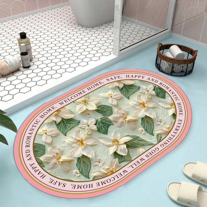 Floral Design Bath Mat Kalsten