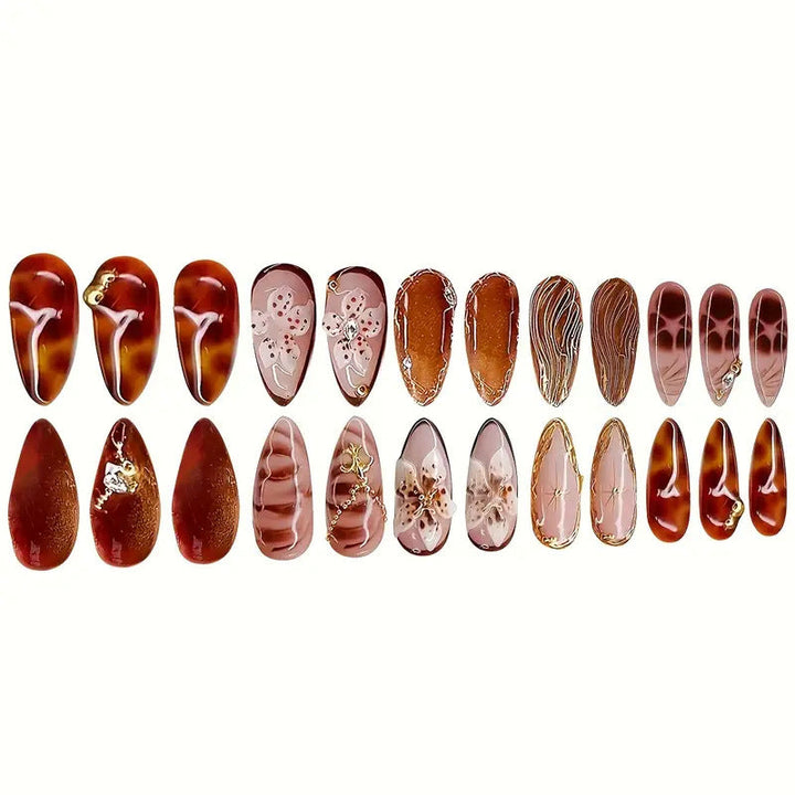 Artistic Floral Design Press-On Nail Set Kalsten