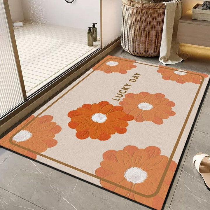 Cheerful Floral Message Bath Mat Kalsten