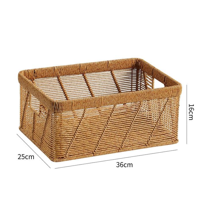 Decorative Handwoven Storage Basket with Cutout Handles Kalsten