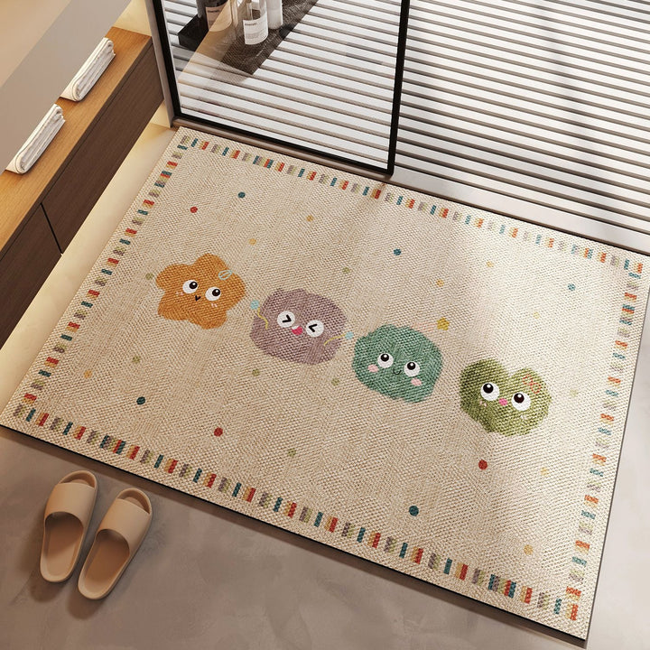 Playful Cartoon Animal Doormat