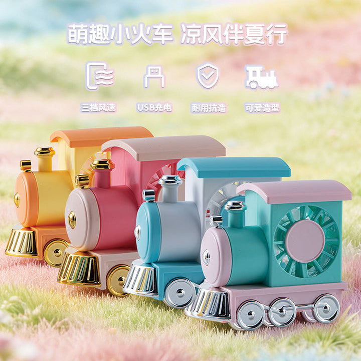 Ladies creative table fan in train design Kalsten