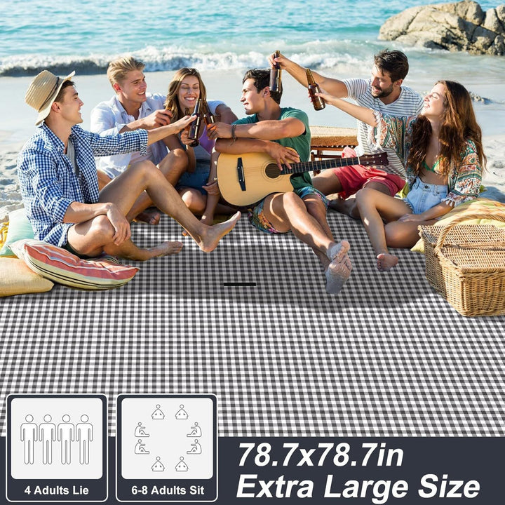 Women Folding Picnic Blanket with Carrying Bag Kalsten