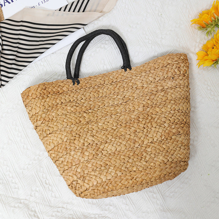 Elegant Basket Bag with Contrast Handles Kalsten