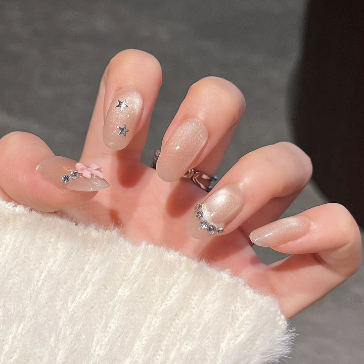 Elegant Nail Art Extensions with Pearl Accents Kalsten