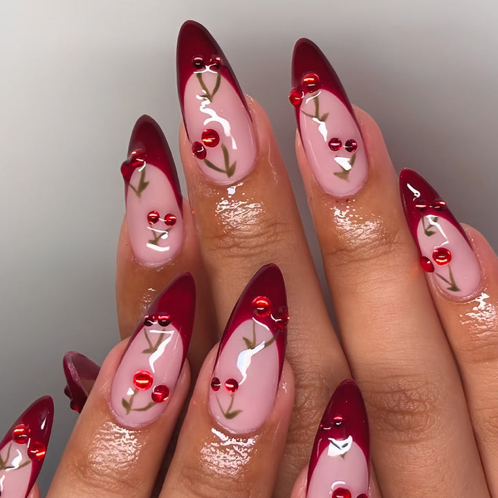 Artistic Cherry Blossom Press-On Nail Set Kalsten