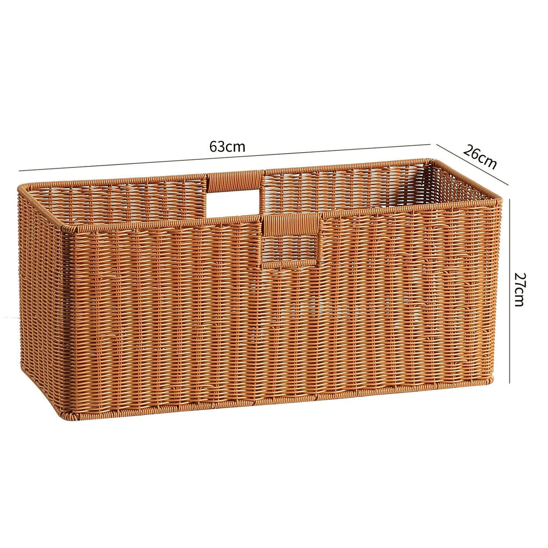Handwoven Rectangular Storage Basket with Cut-Out Handles Kalsten