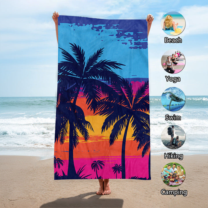 Beach towel with tropical palm leaf design Kalsten