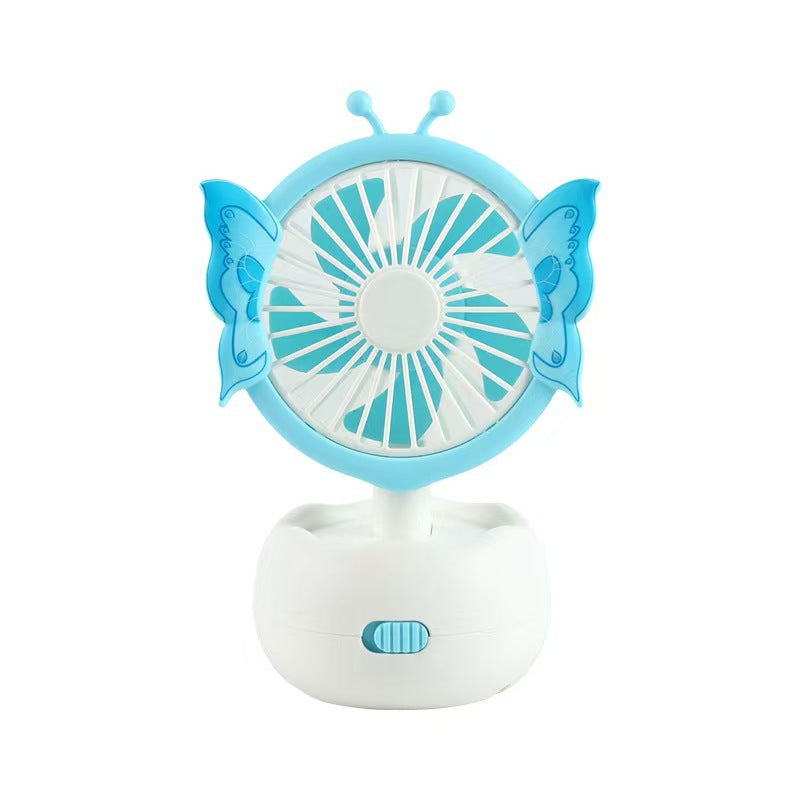Unisex portable children's table fan with butterfly design, rechargeable and quiet Kalsten
