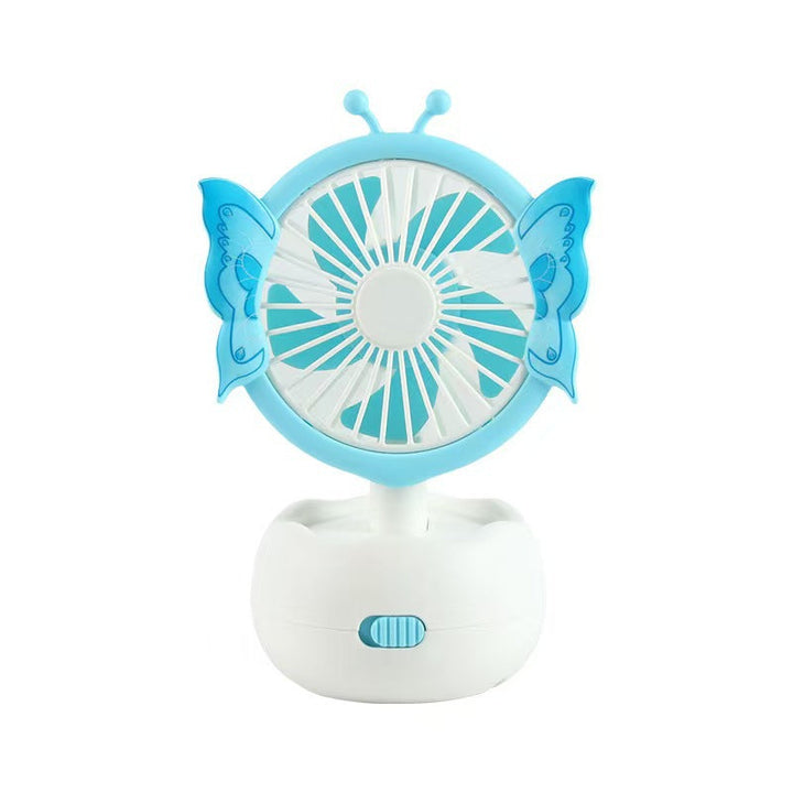 Unisex portable children's table fan with butterfly design, rechargeable and quiet Kalsten