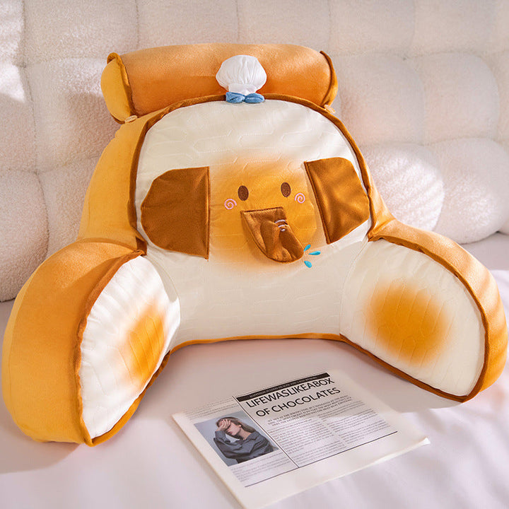 Ergonomic Plush Back Support Pillow in Dog Design Kalsten