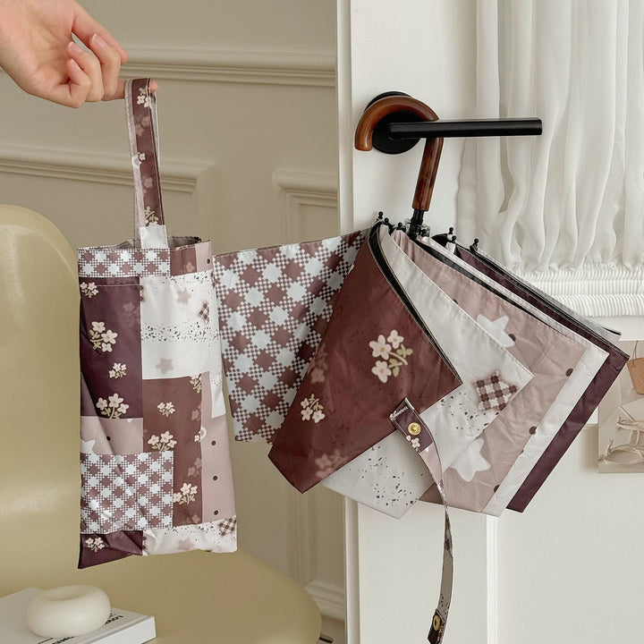 Women's Folding Umbrella with Exclusive Patchwork Design Kalsten