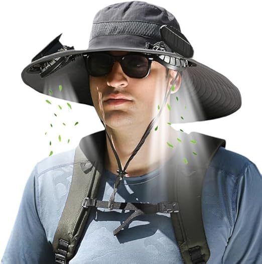 Outdoor sun hat with wide brim, integrated ventilation, UV protection, and chin strap Kalsten