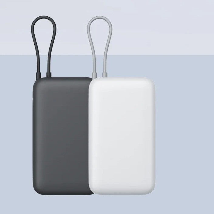 Compact portable High-capacity power bank with integrated charging cables and matte soft-touch finish Kalsten