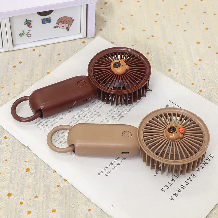 Women Portable Handheld Fan with Cute Bear Motif Kalsten