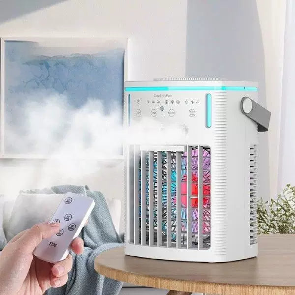 Unisex one-size compact rechargeable microclimate cooler with ambient RGB lighting and carrying handle Kalsten