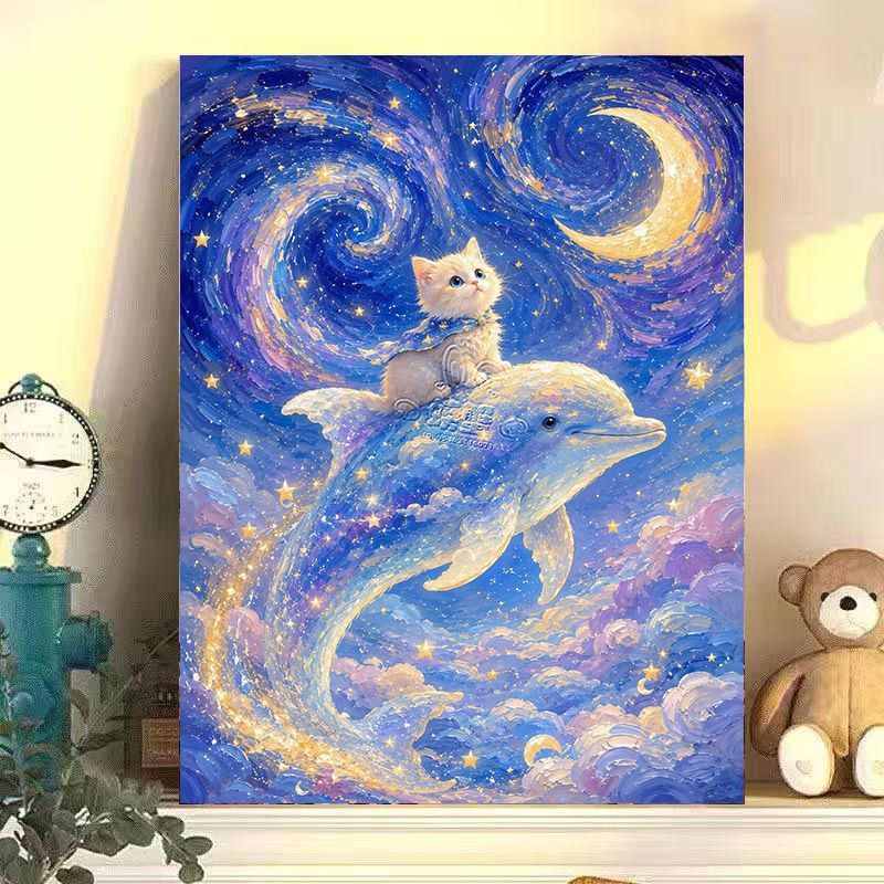 Whimsical Cat-Themed Canvas Art Kalsten