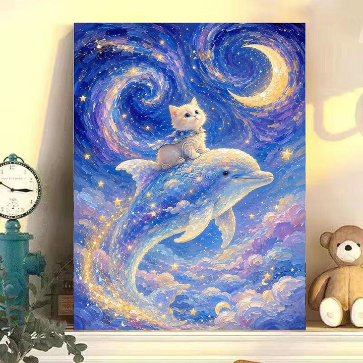 Whimsical Cat-Themed Canvas Art Kalsten