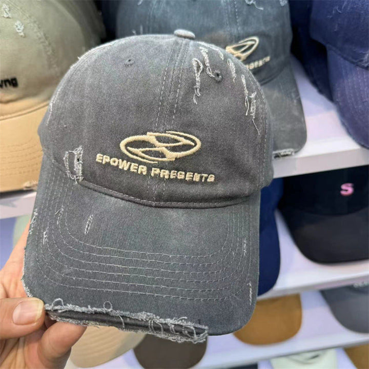 Unisex Distressed Cotton Baseball Cap Kalsten