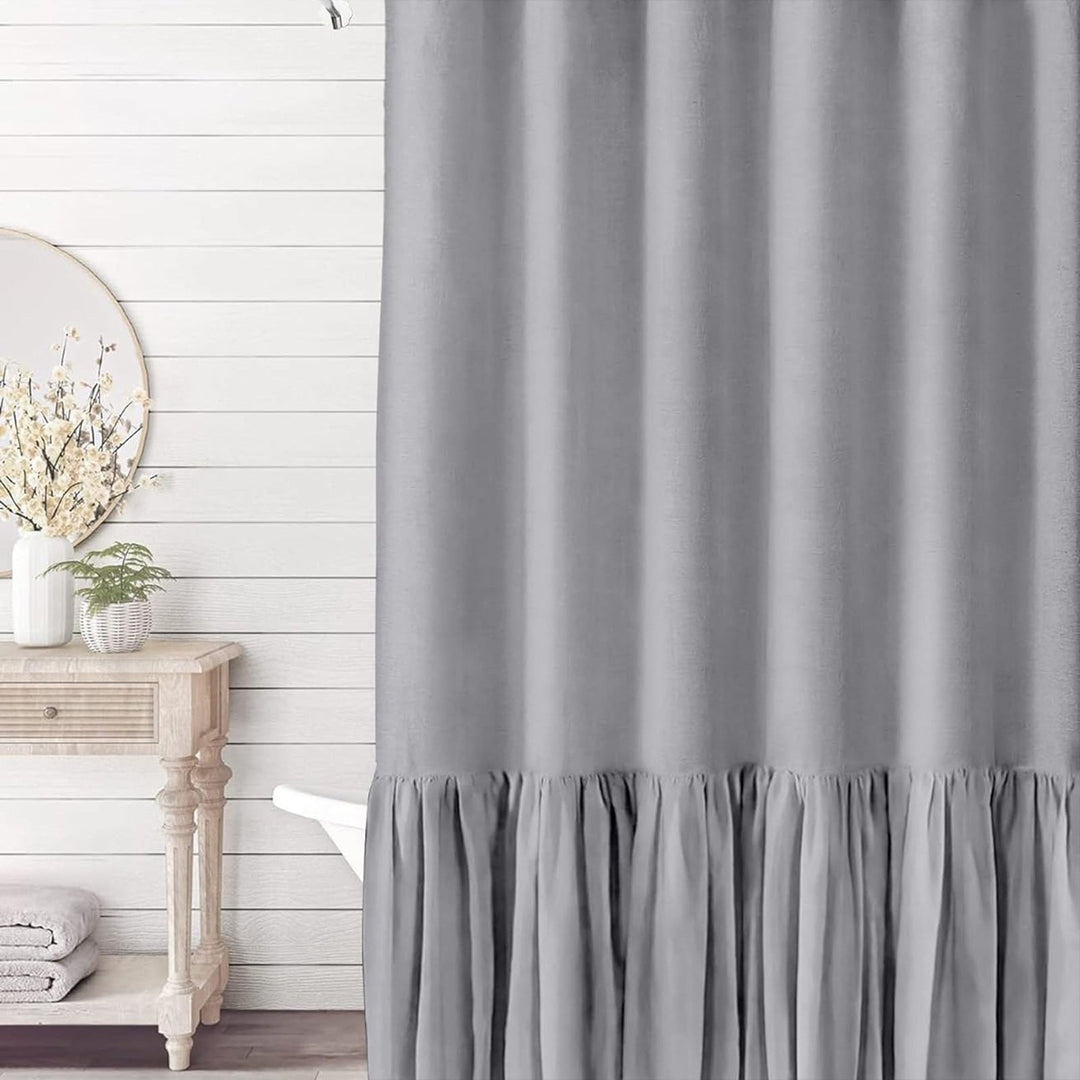 Ruffled Textured Shower Curtain Kalsten