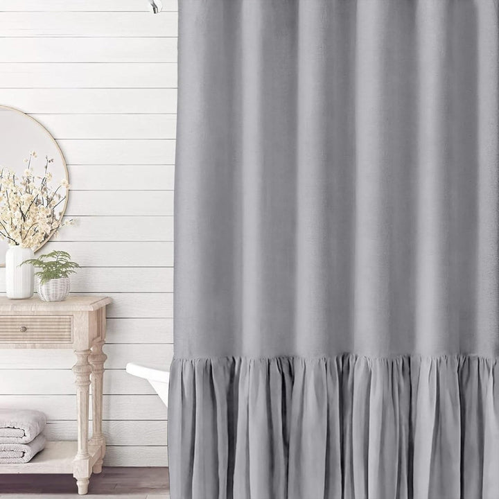 Ruffled Textured Shower Curtain Kalsten