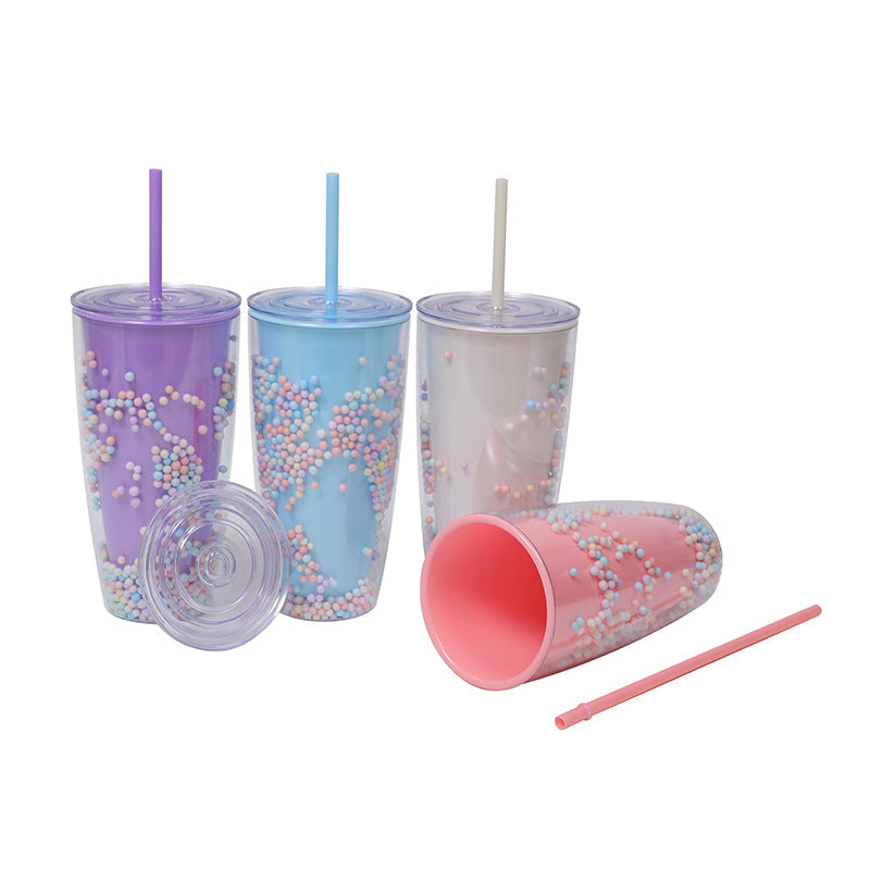 Unisex Drinking Cup with stylish filling material and flexible straw Kalsten