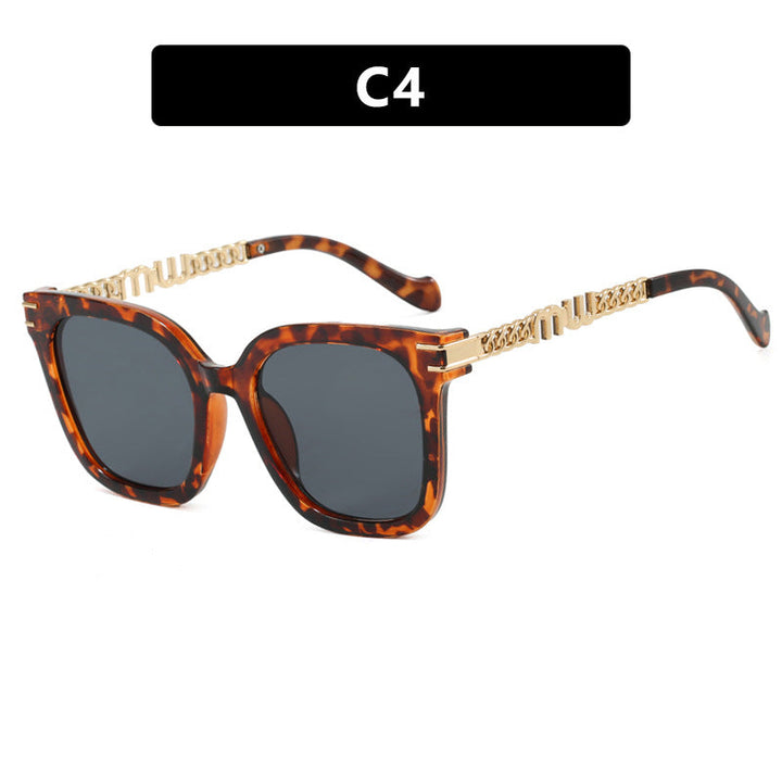 Ladies trendy square sunglasses with elegant frame and stylish gold accent Kalsten