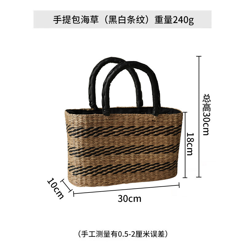 Women's handcrafted tote bag made from sustainable seagrass with stylish handles Kalsten