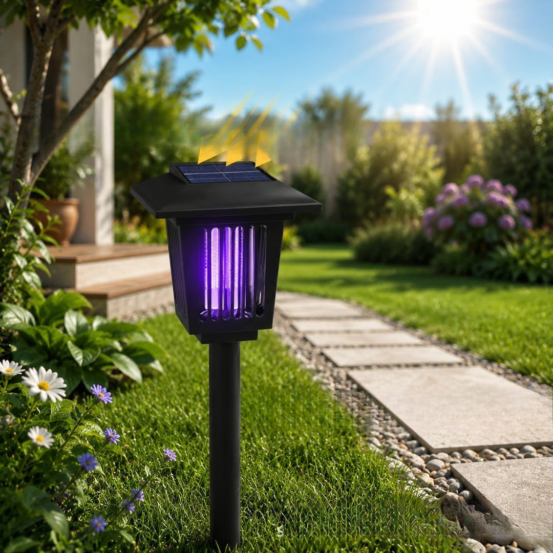 Solar Powered UV Insect Zapper Garden Stake With Integrated Solar Panel And Dusk To Dawn Sensor Kalsten