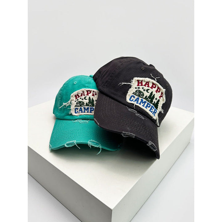 Men's Distressed Embroidered Camping Cap Kalsten