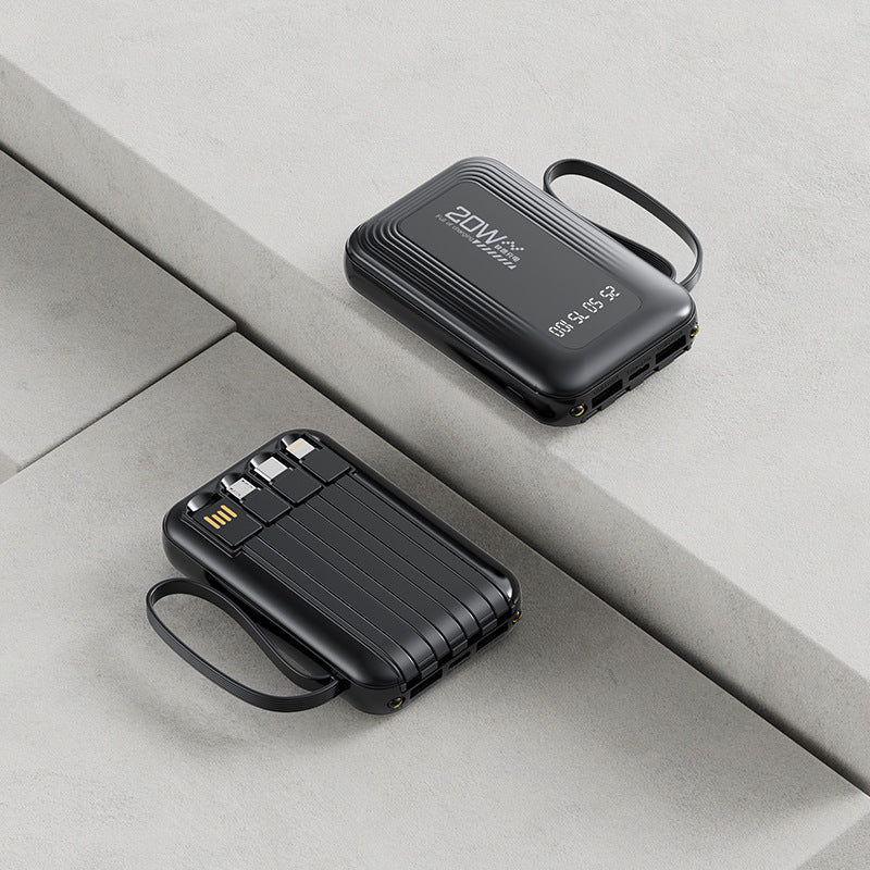 Portable power bank with integrated cable system and LED display Kalsten
