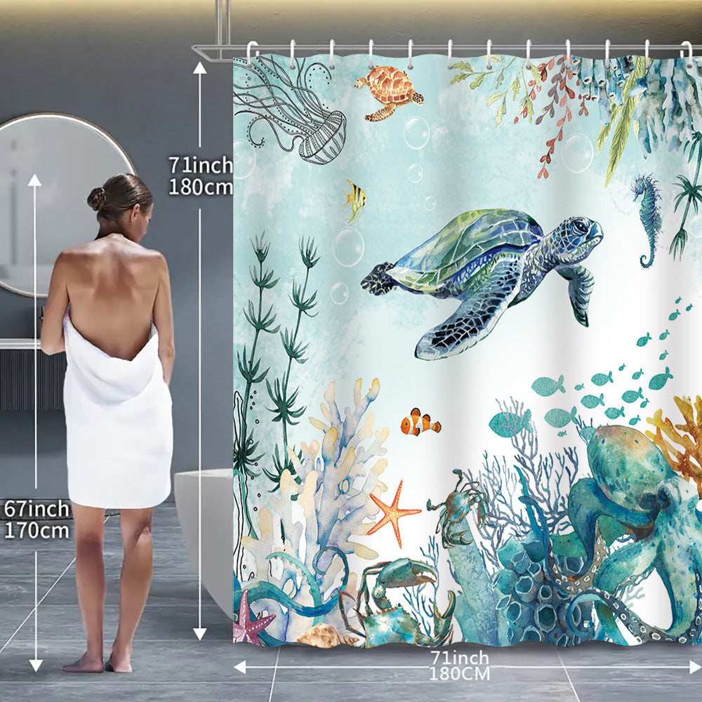 Coastal Pattern Shower Curtain Kalsten