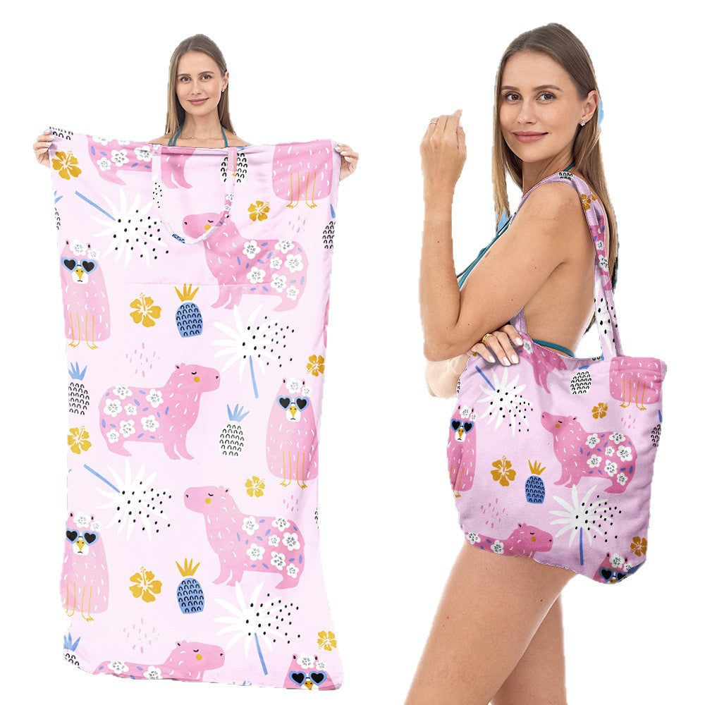 Beach towel with integrated carrying bag Kalsten