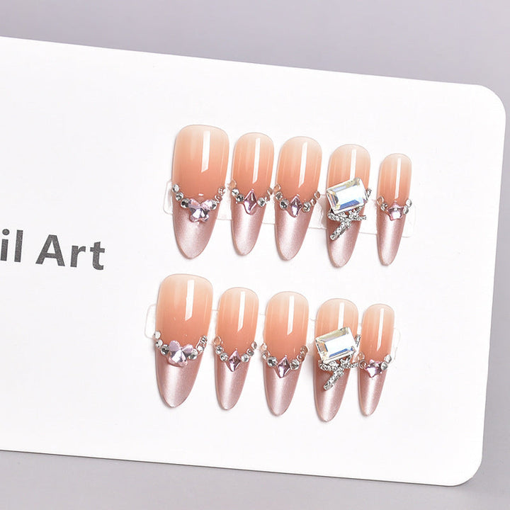 Glamorous Heart-Themed Press-On Nail Set Kalsten