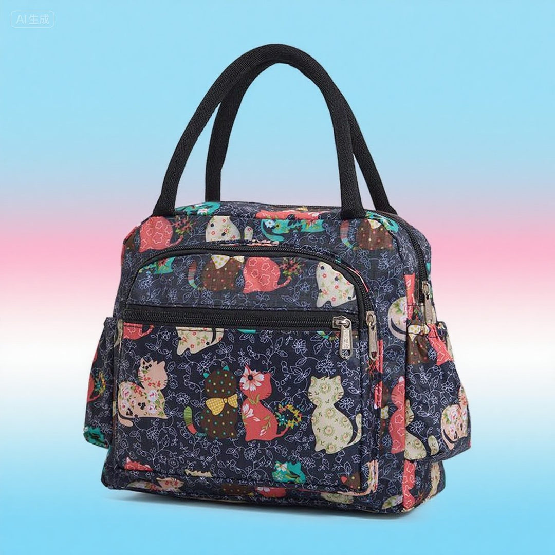 Cat Pattern Insulated Lunch Tote Kalsten