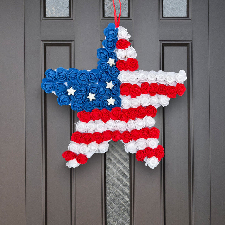 Unisex handmade foam rose star for door and wall decoration with hanging loop Kalsten