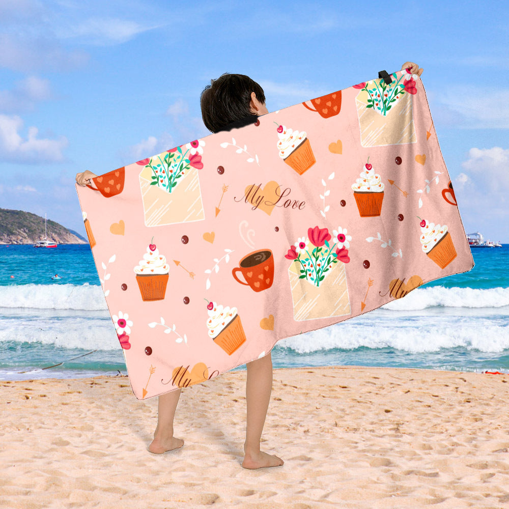 Beach blanket with colorful cupcake design Kalsten