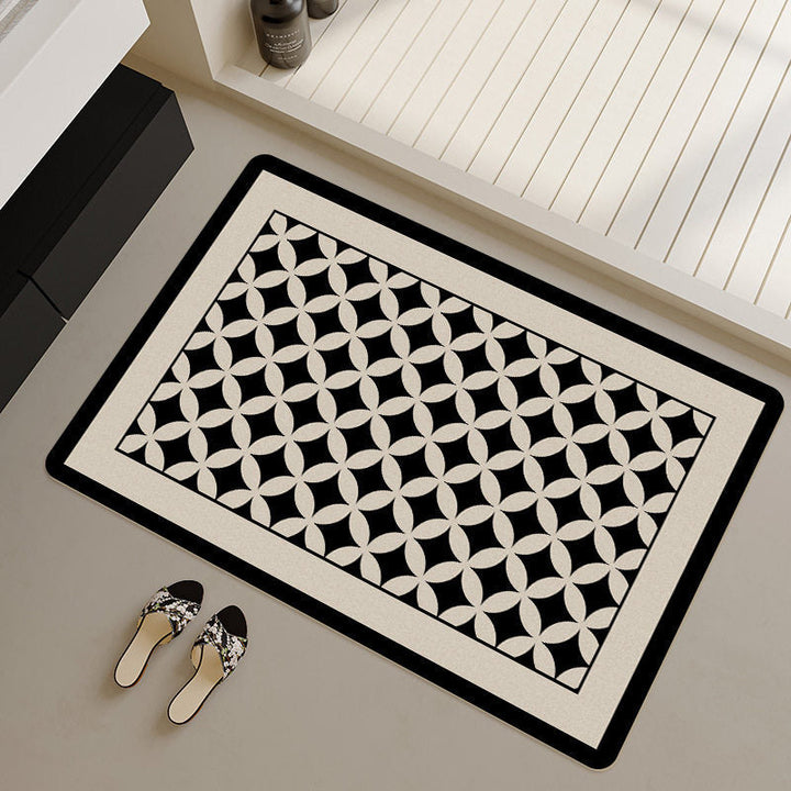 Stylish Geometric Patterned Bath Runner Kalsten