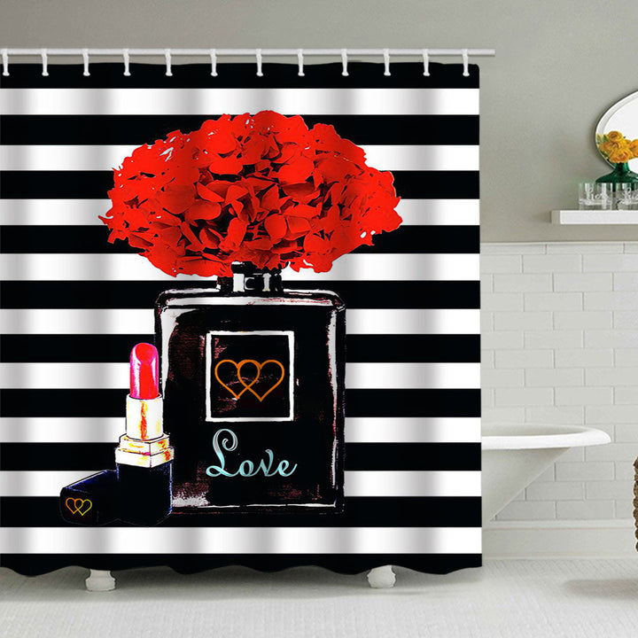 Romantic Floral Swan Shower Curtain Kalsten