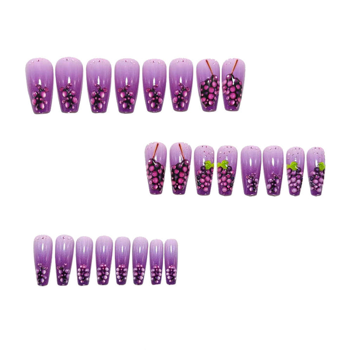 Artificial nails with detailed grape motifs Kalsten