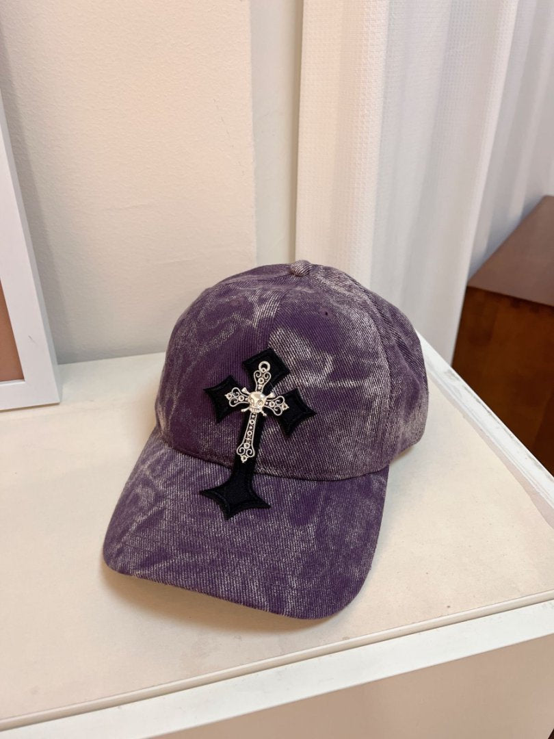 Men's Velvet Embroidered Cross Baseball Cap Kalsten