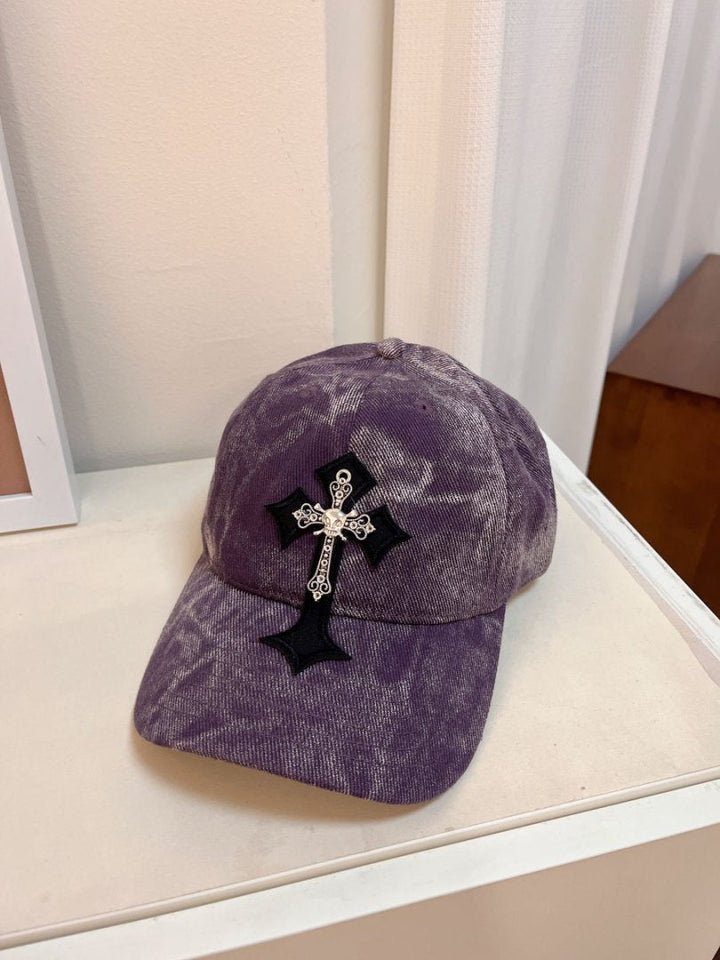 Men's Velvet Embroidered Cross Baseball Cap Kalsten