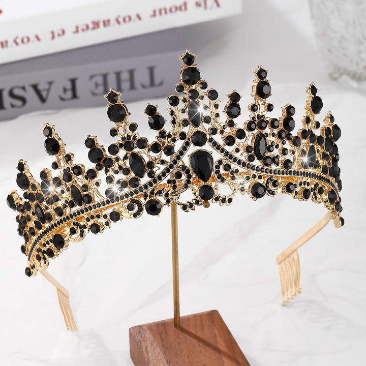 Ladies Opulent Tiara with Black Crystal Detailing Kalsten