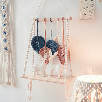Bohemian Macrame Leaf Art Display Shelf Acalora