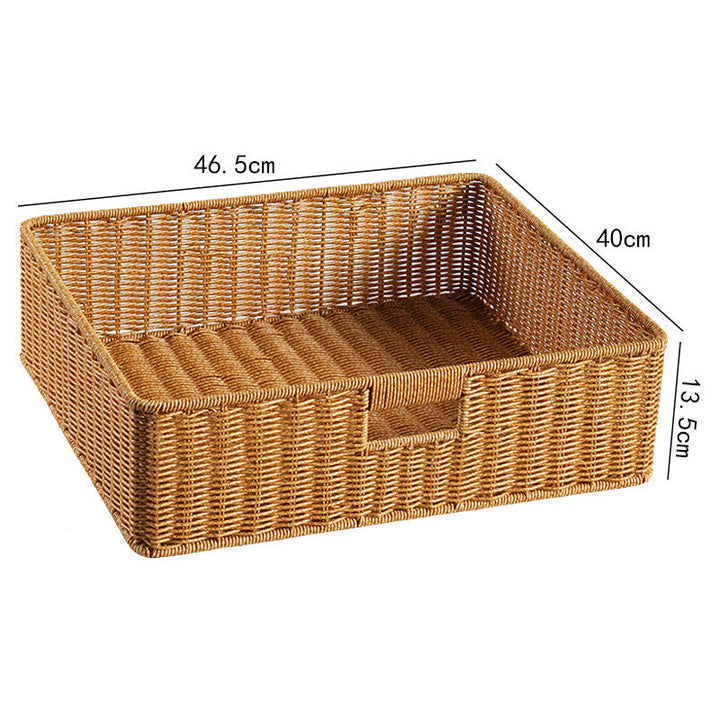 Handwoven Rectangular Storage Basket with Cut-Out Handles Kalsten