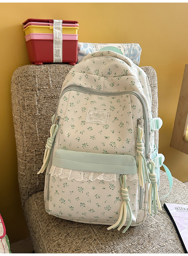 Floral Print School Backpack